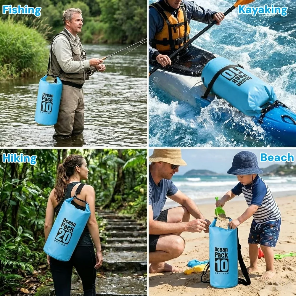 حقيبة جافة مقاومة للماء 500D،  - مراجعة Fishing Bag Waterproof وسعره